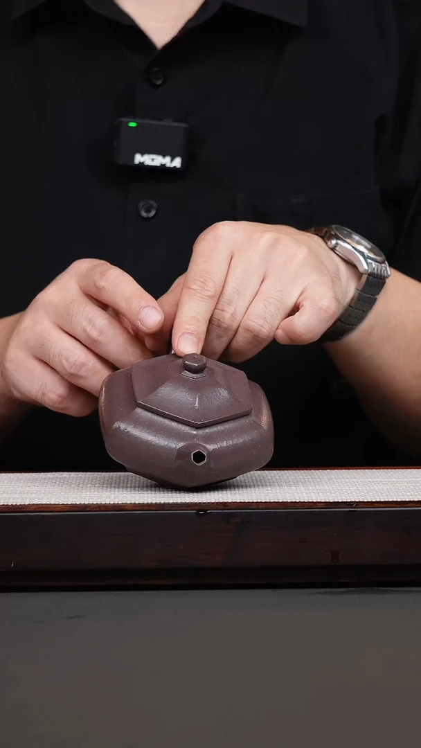 茶壶紫砂天青六方虚扁