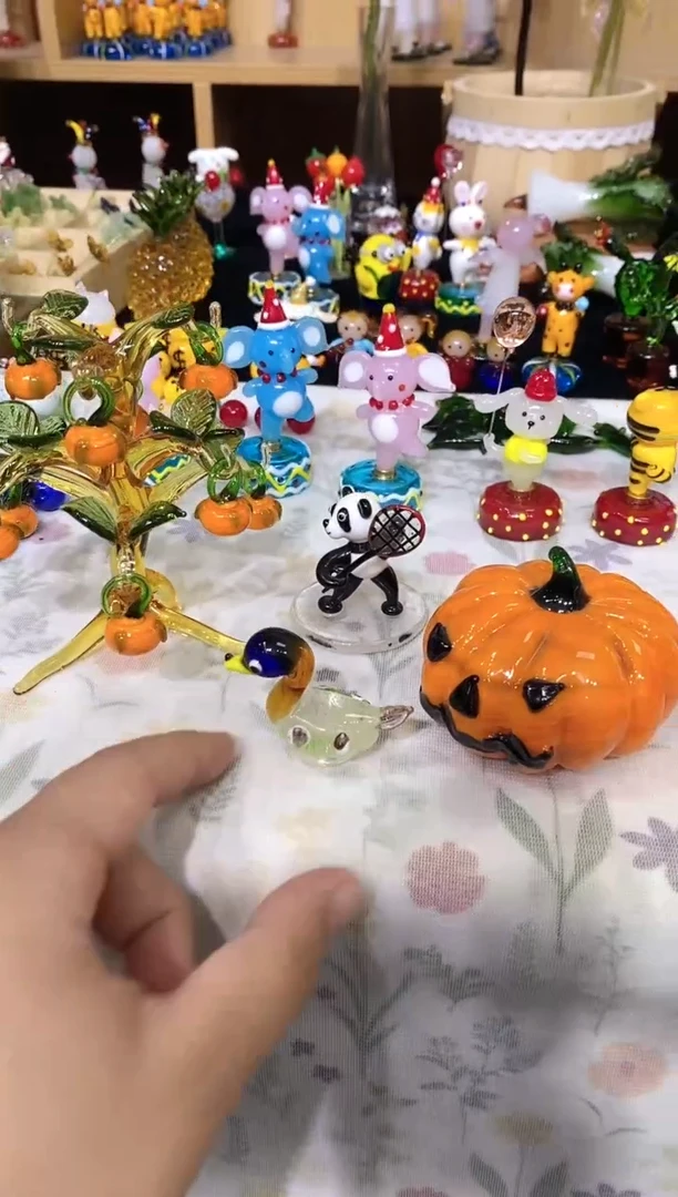 琉璃手工艺品兜*4件摆件