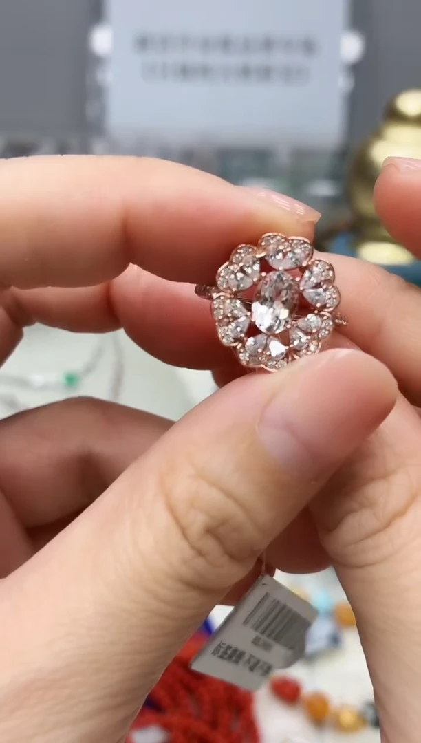 银S925镶嵌绿柱石戒指194BJ1213产品一个（多样性）