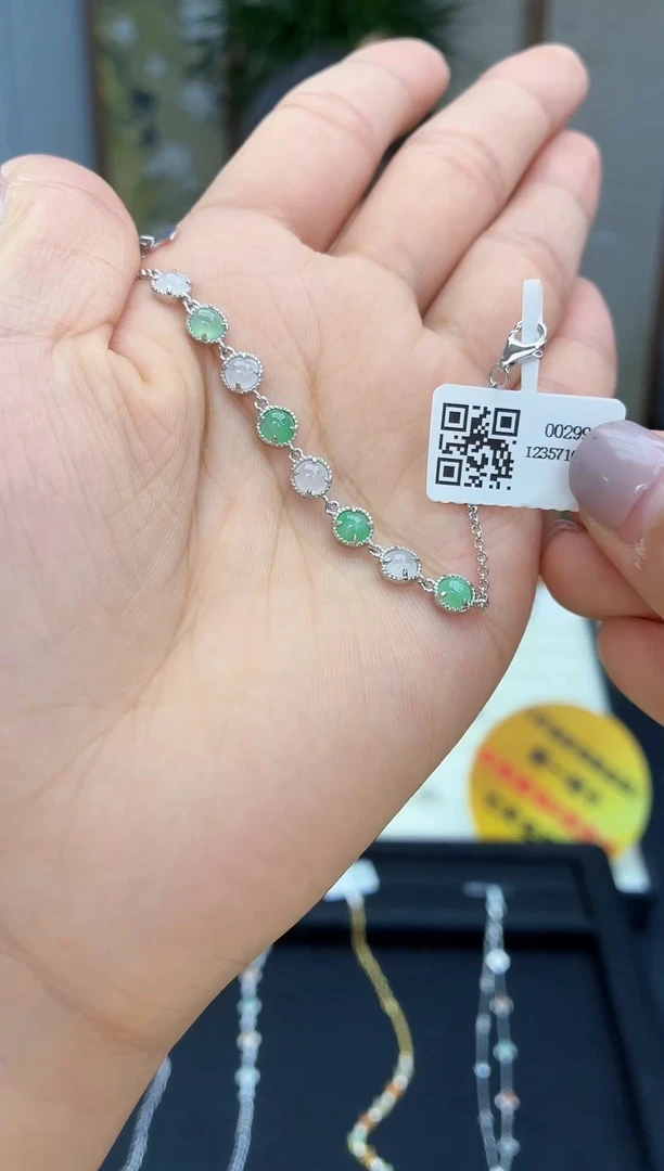 银S925镶嵌手链翡翠1111111111