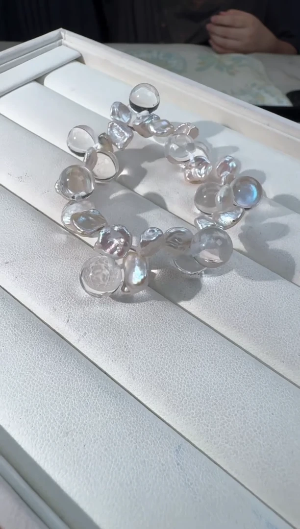 水晶手链未镶嵌白水牛逼空巴洛克水滴发货多样性发其一