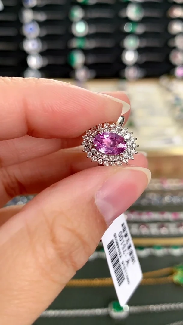 戒指彩色蓝宝石18K金镶嵌·