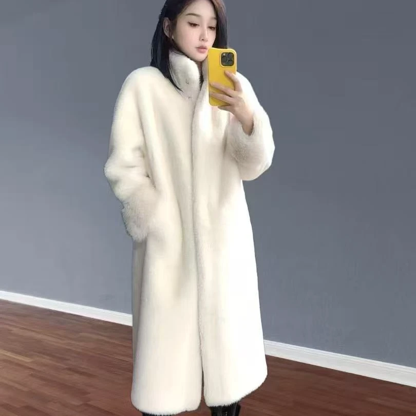 新款女士时尚立领款长款外套12-23
