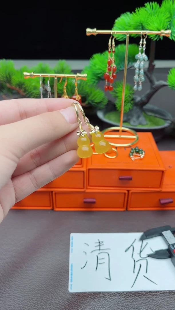 玛瑙/玉髓耳饰银S925镶嵌333