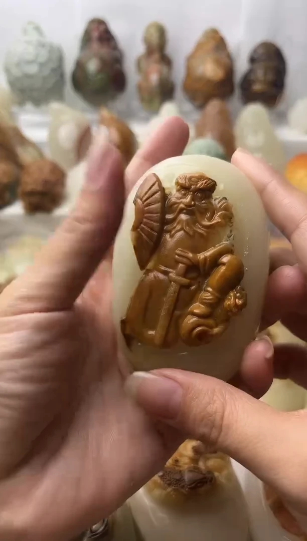 石材方解石棉纹正常不退换钟馗微瑕