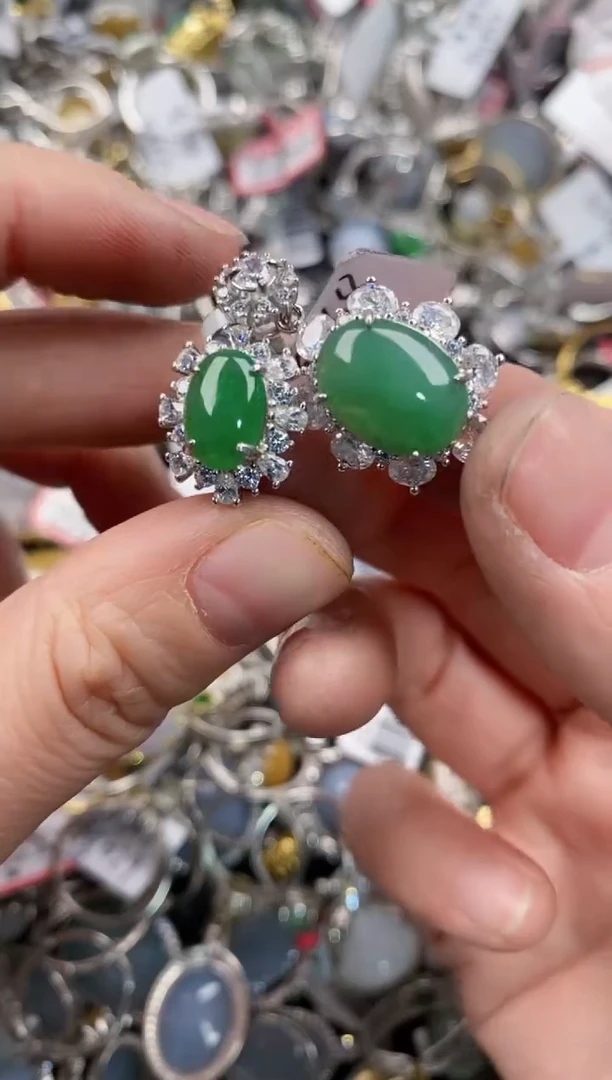 银S925镶嵌戒指翡翠11   2