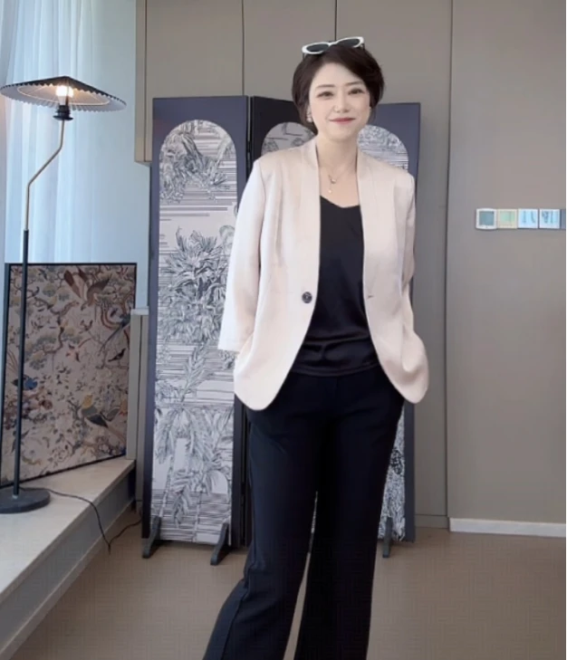 【U.M】醋酸精致一粒扣西装优雅显瘦微收腰