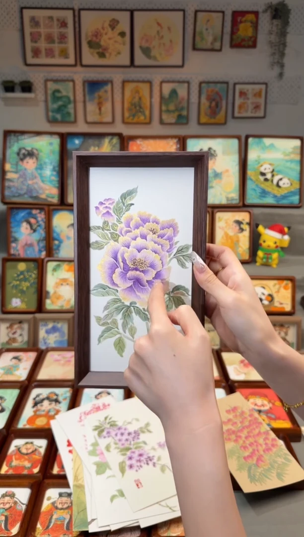 国画紫牡丹 手绘国画27