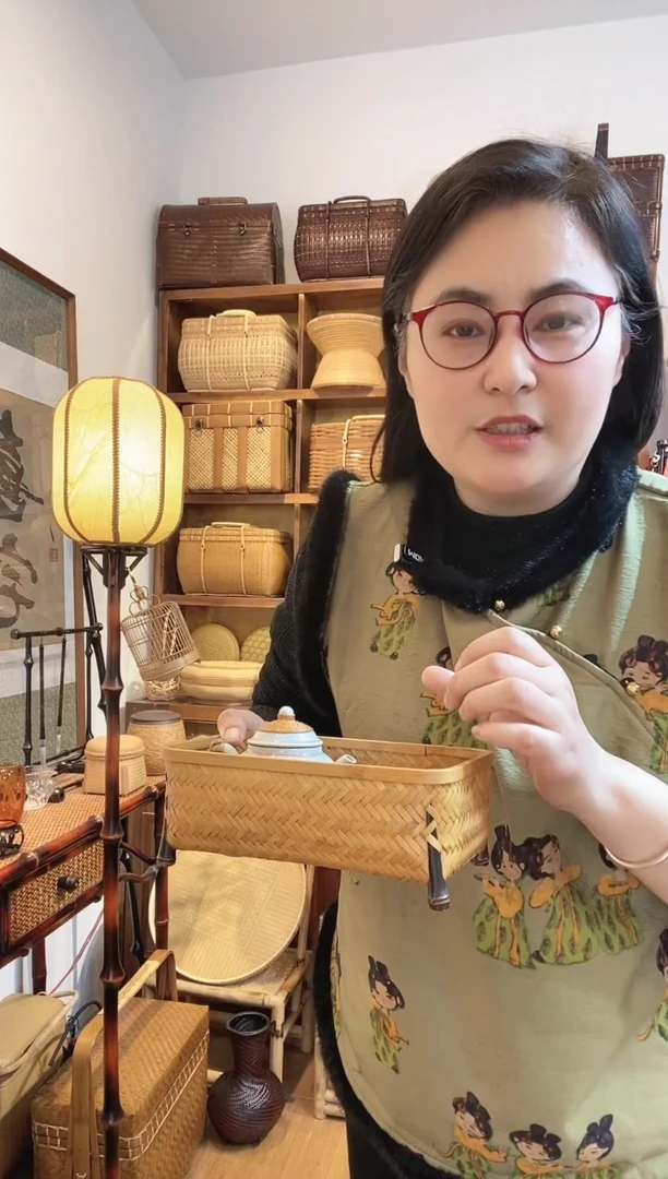 【闪购商品】手工竹编长方形收纳篓