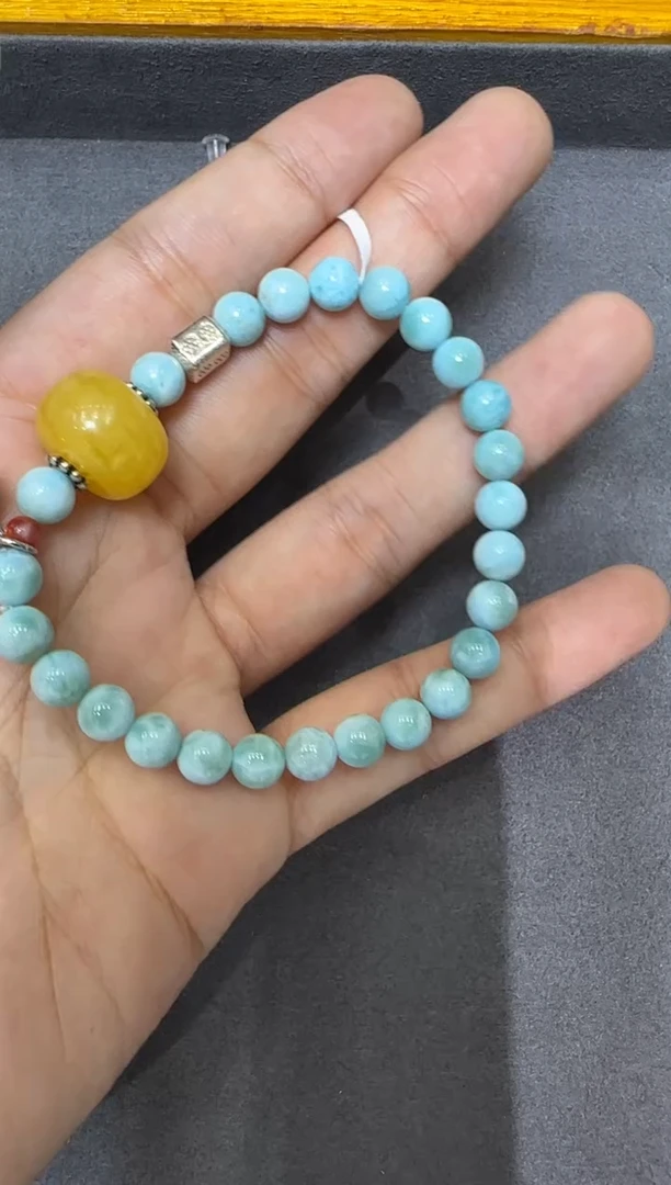 未镶嵌针钠钙石（海纹石）手链海纹石diy手串