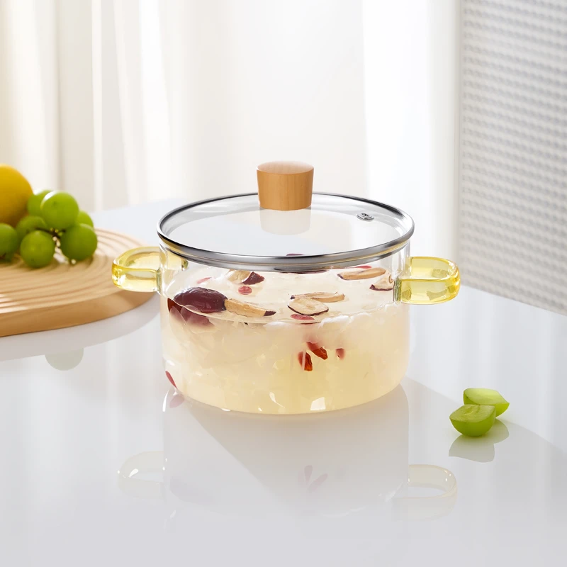 耐热高硼硅玻璃碗炖锅有盖泡面碗炖汤煲带盖双耳碗煤气加热煲汤锅