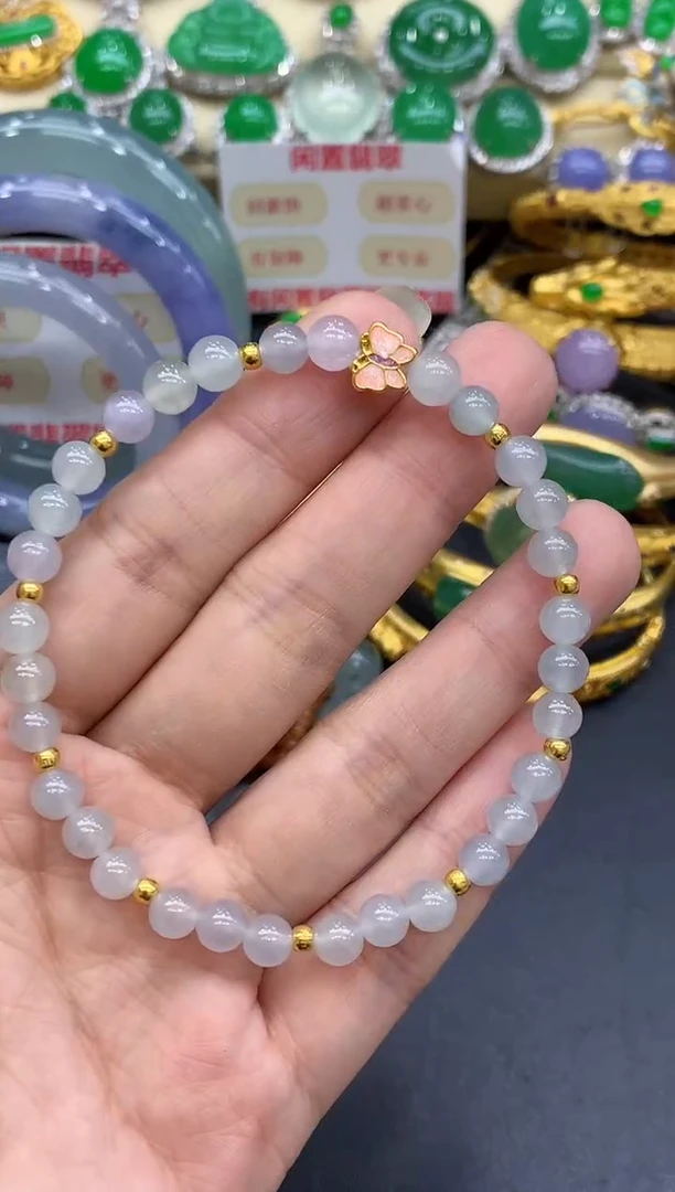 足金镶嵌手链翡翠105-中国好珍宝