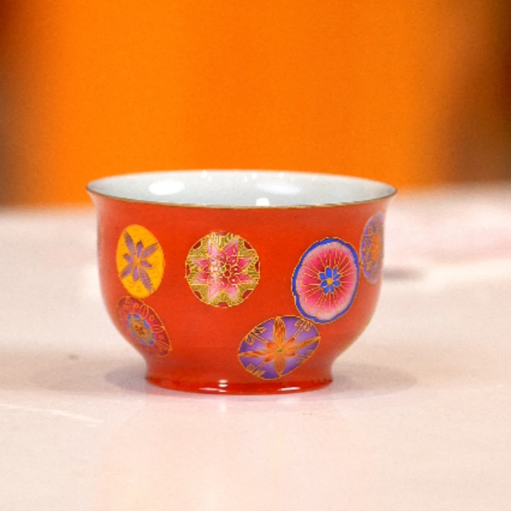 【樊匠造器】掐丝珐琅皮球花炉式杯
