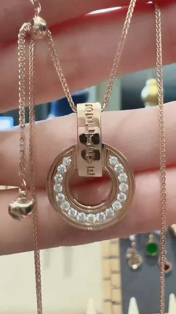 吊坠(不含链)钻石18K金镶嵌18K金钻石铜钱吊坠