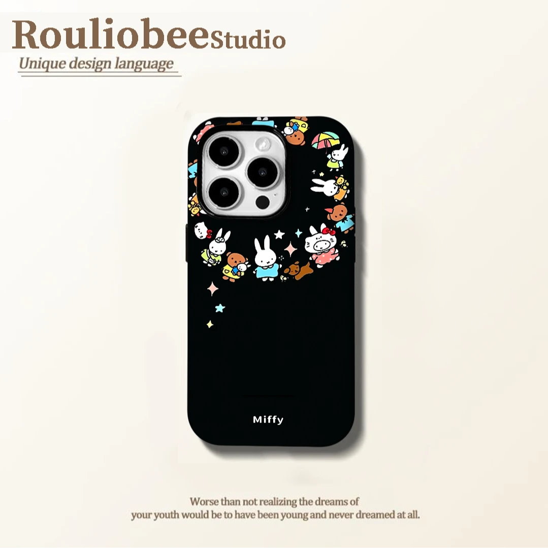 BANCA米菲兔框框菲林二合一适用苹果16/15手机壳华为oppo小米vivo