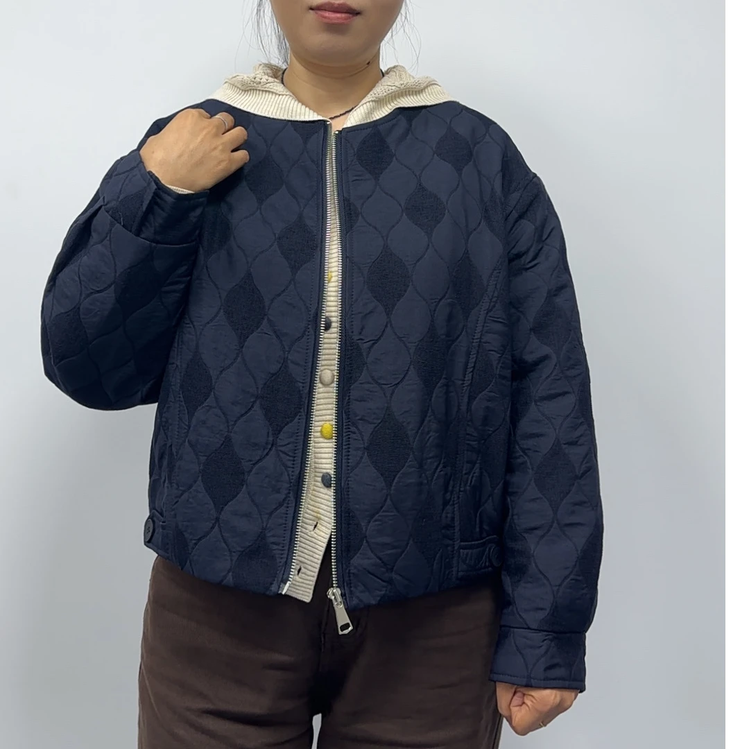 时尚休闲百搭复古宽松保暖秋冬冬季短款夹棉上衣外套