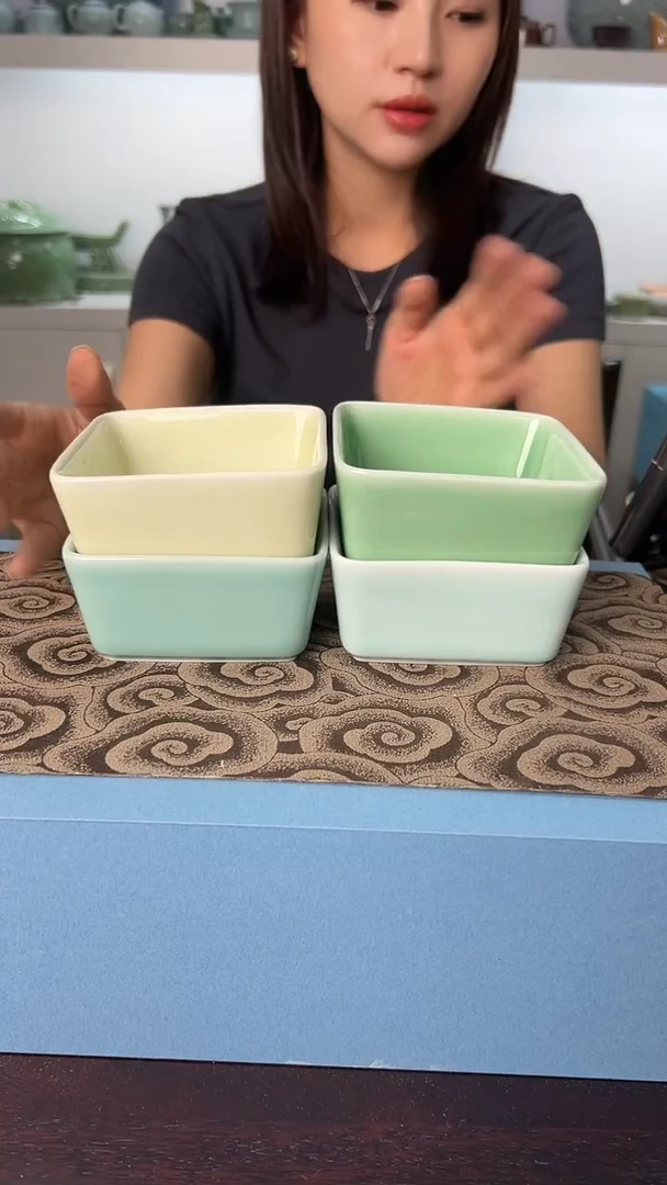 龙泉云间青瓷小米茶器