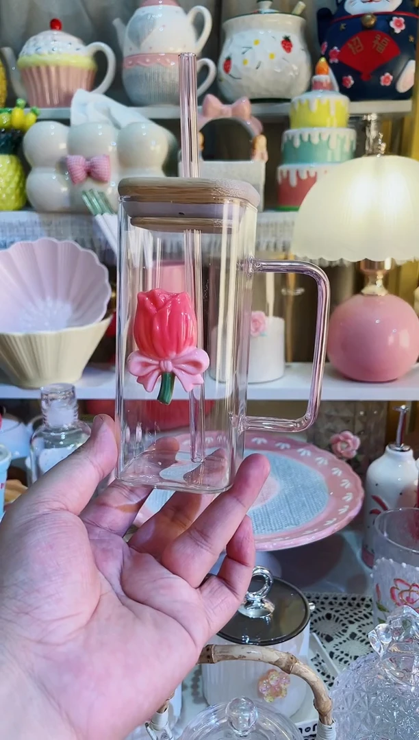 【闪购商品】瓷片高颜值又实用的  吸管水杯