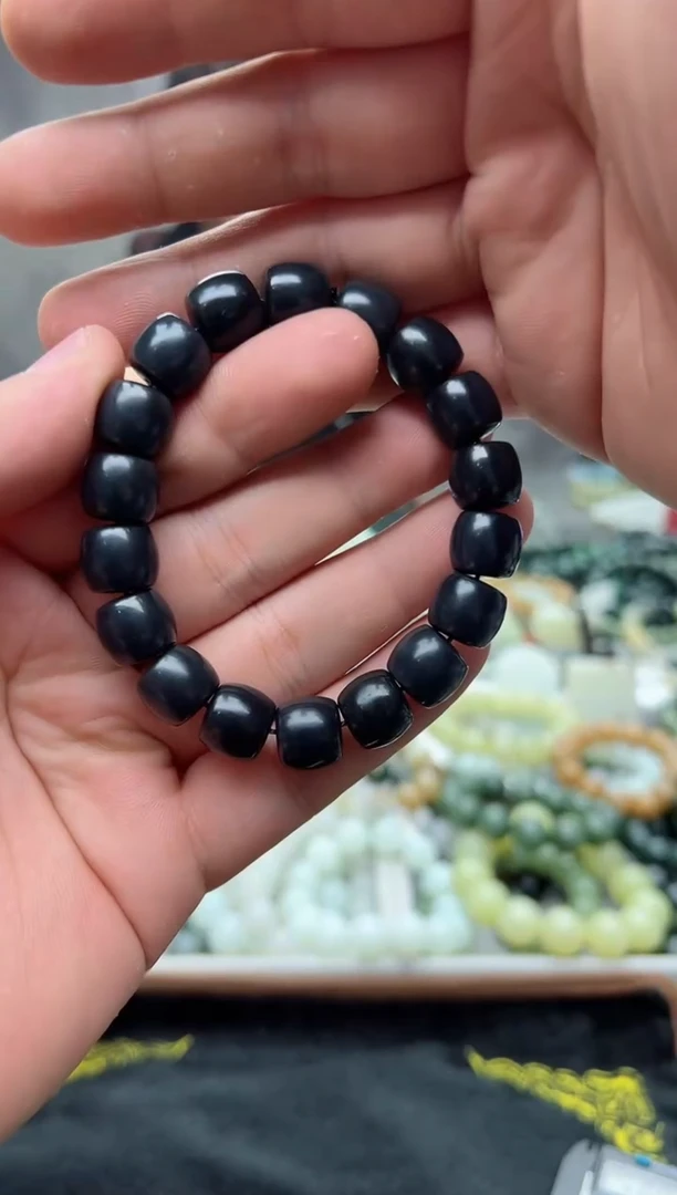 手串未镶嵌和田玉墨玉12