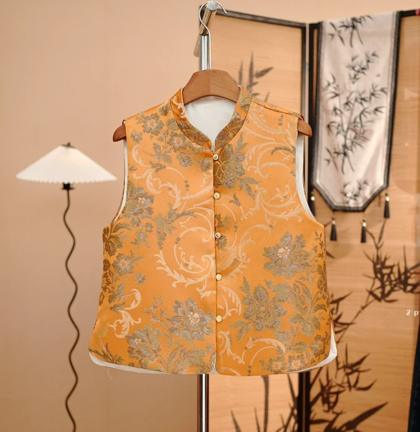 【海棠花】新中式四季双面双穿立领高级国风马甲