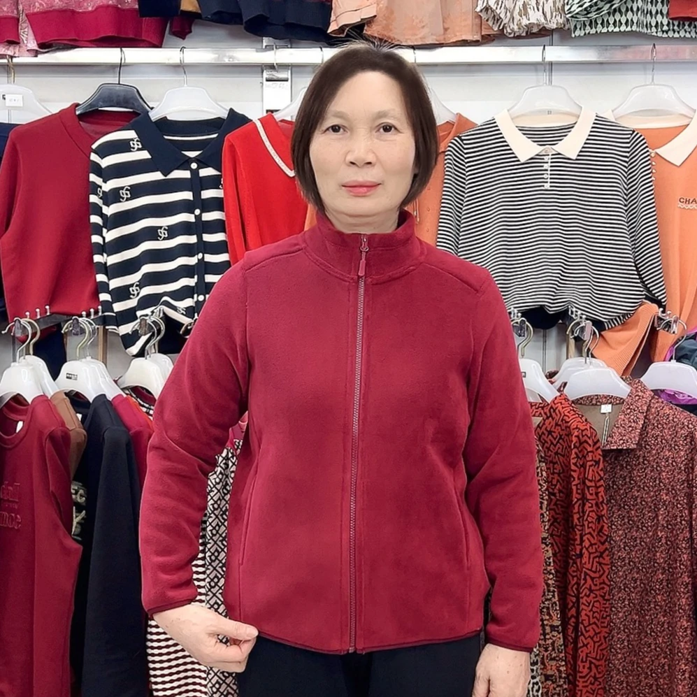 【金夫人妈妈装】秋冬中老年摇粒绒立领拉链外套奶奶保暖抓绒上衣