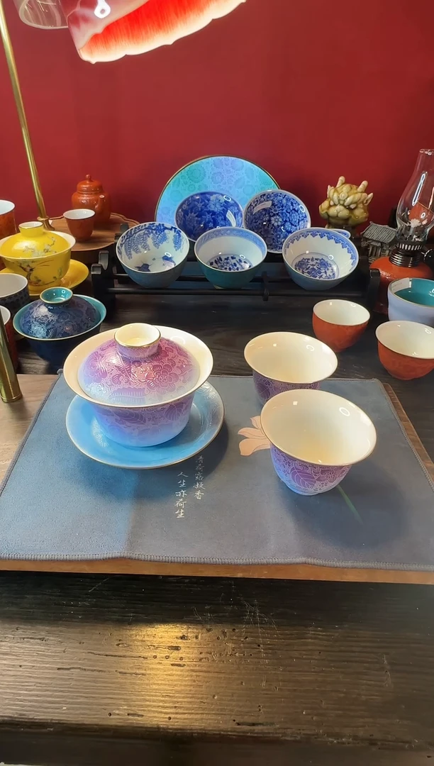 【闪购商品】景德镇手工扒花陶瓷茶具