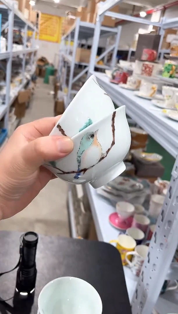 杯子骨瓷（简装）5寸小鸟碗2个