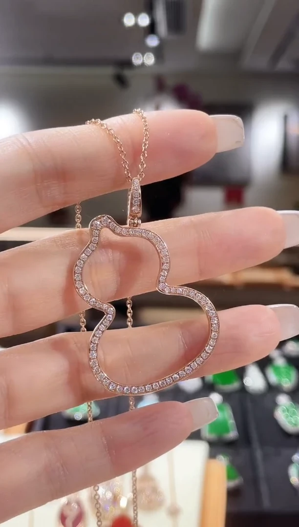 【闪购商品】钻石颈饰18K金镶嵌项链