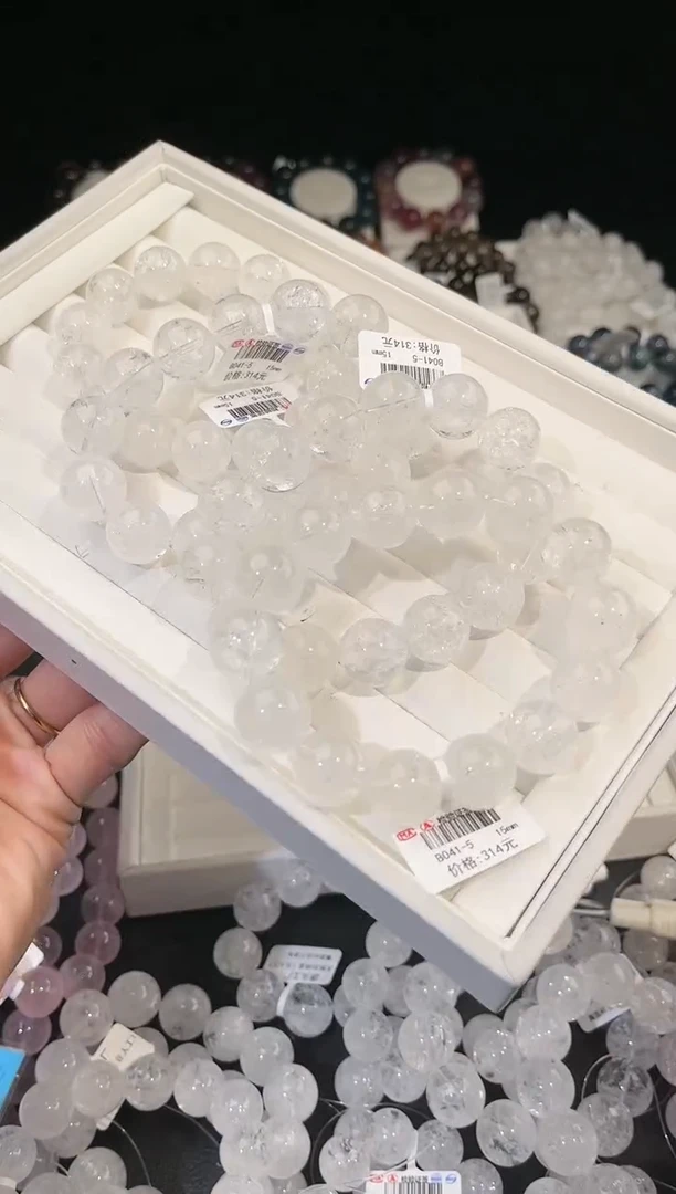 【闪购商品】水晶手链未镶嵌多样性发一白阿塞15mm