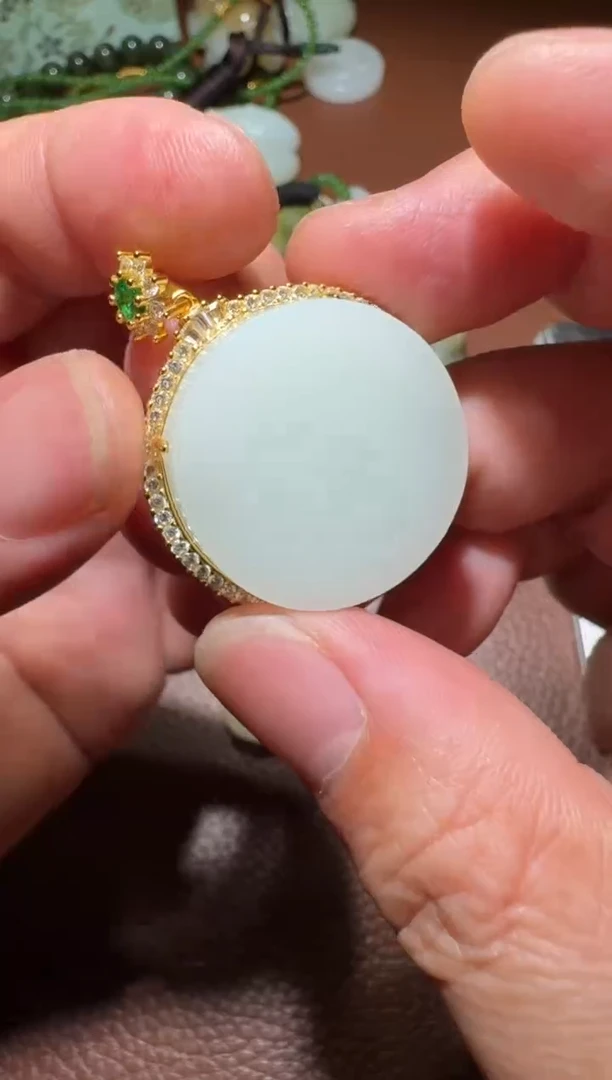 银S925镶嵌和田玉挂件和田玉