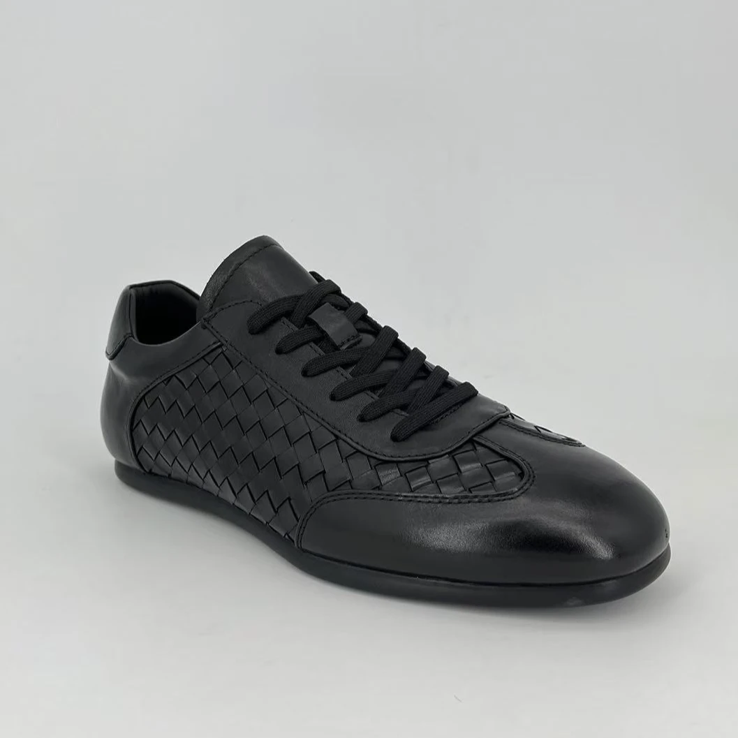 时尚透气板鞋鞋子潮鞋编织低帮法式休闲皮鞋休闲鞋平底