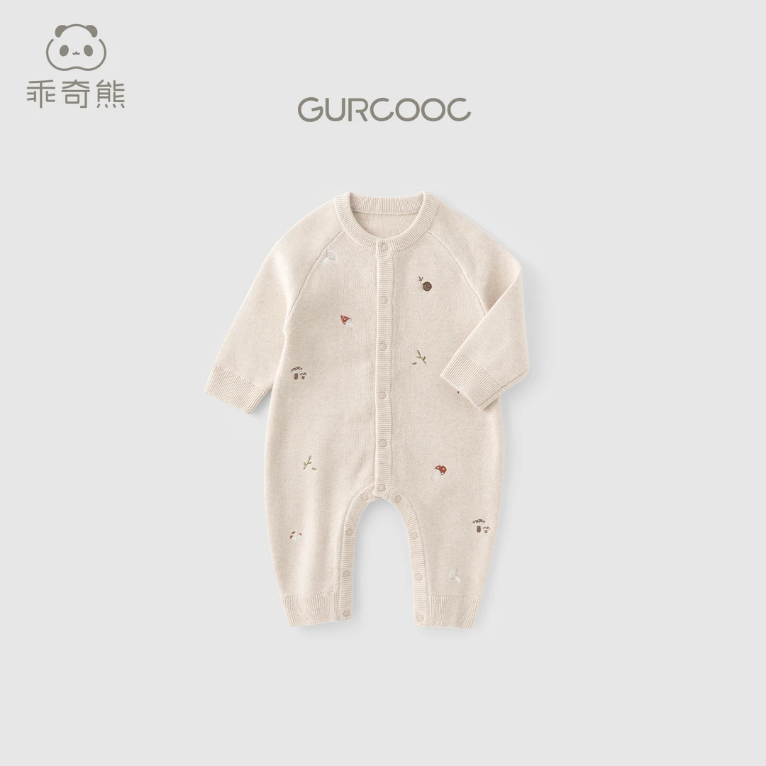 男女宝宝毛线衣冬季针织连体衣保暖婴幼儿居家哈衣毛衣爬爬服春秋