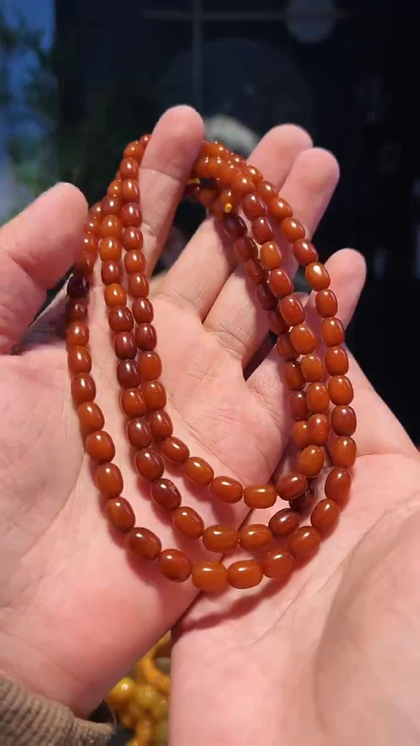 【闪购商品】蜜蜡手链未镶嵌8左右老枣蜡108多圈