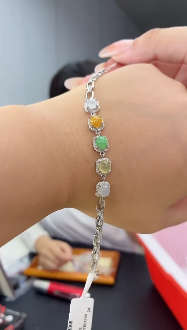 银S925镶嵌手链翡翠11111111111