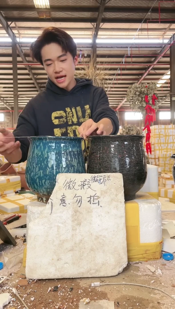 宜兴紫砂粗陶花盆19*21