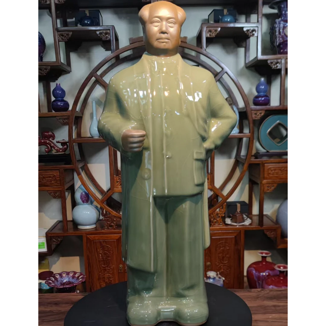 伟人像 全身站像 伟人风采 工艺品 钧瓷 70cm 开片