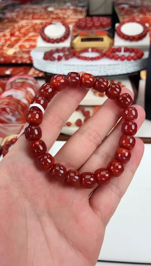 南红玛瑙瓦西老型手串10+未镶嵌一个/条