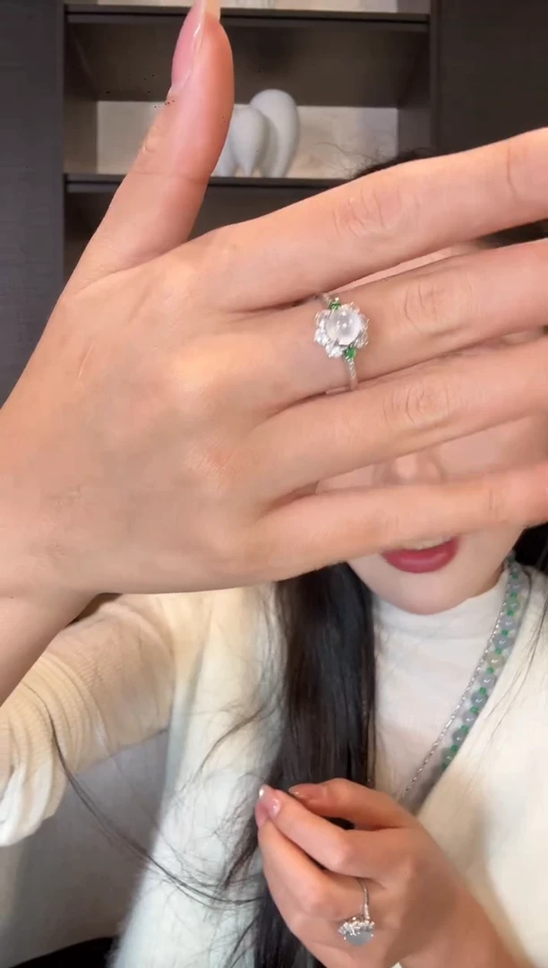 银S925镶嵌戒指翡翠92