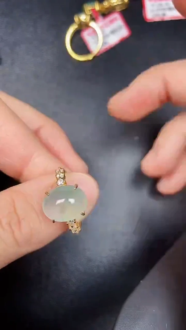 银S925镶嵌戒指翡翠7100