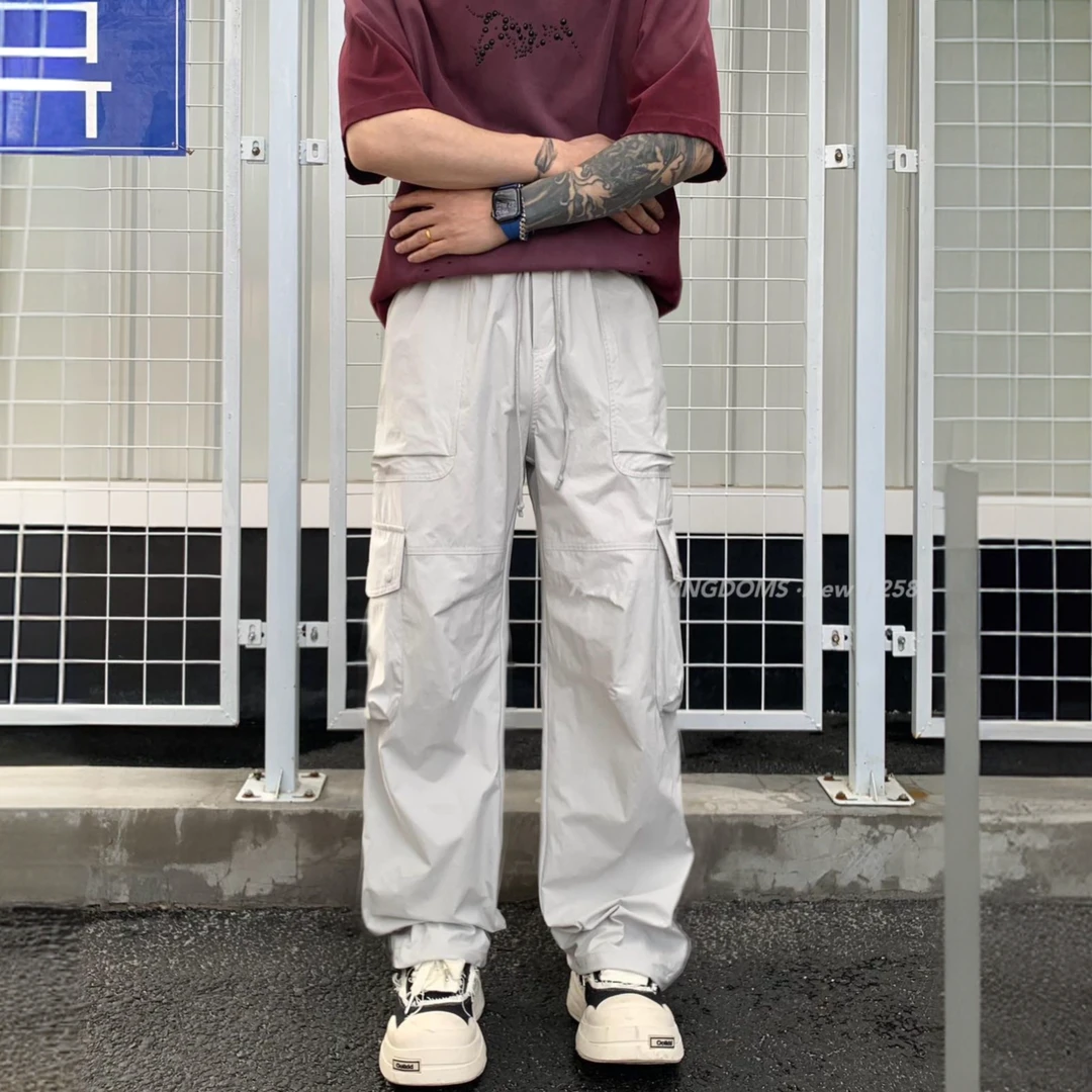 『镜子专属』夏季薄款直筒工装休闲裤复古潮流多口袋宽松男装2580