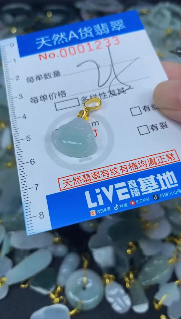 颈饰未镶嵌翡翠净货挂件-1233