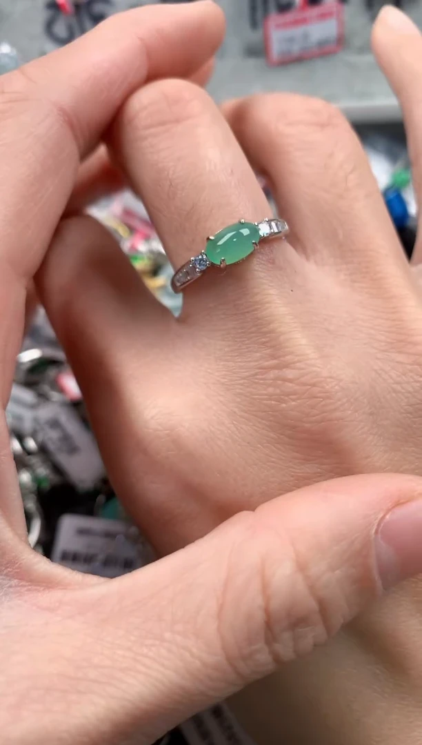银S925镶嵌戒指翡翠3                    3