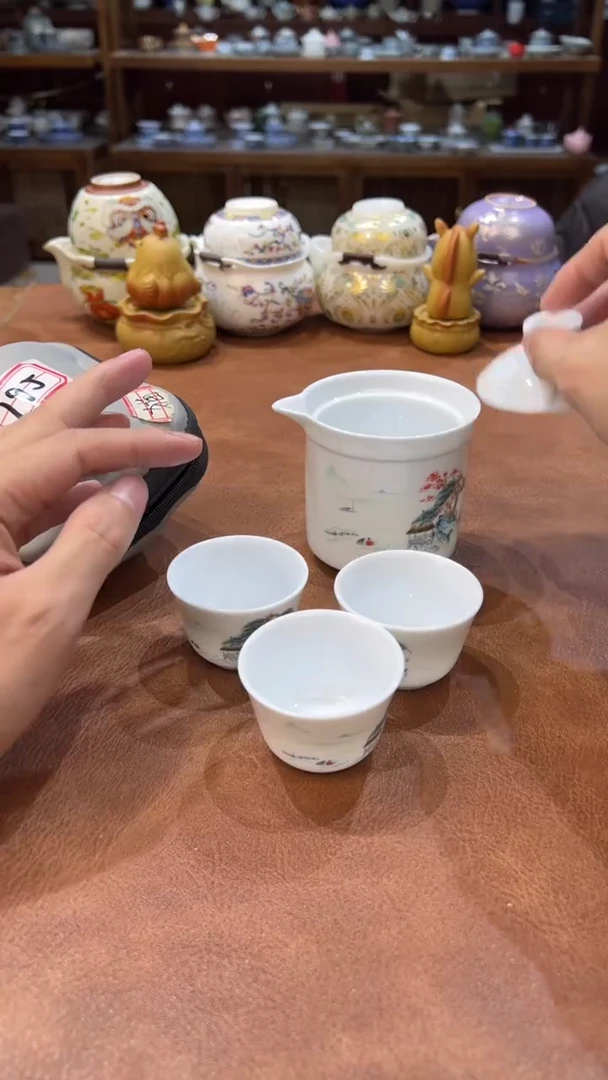 真的很便宜会开片的旅行茶具