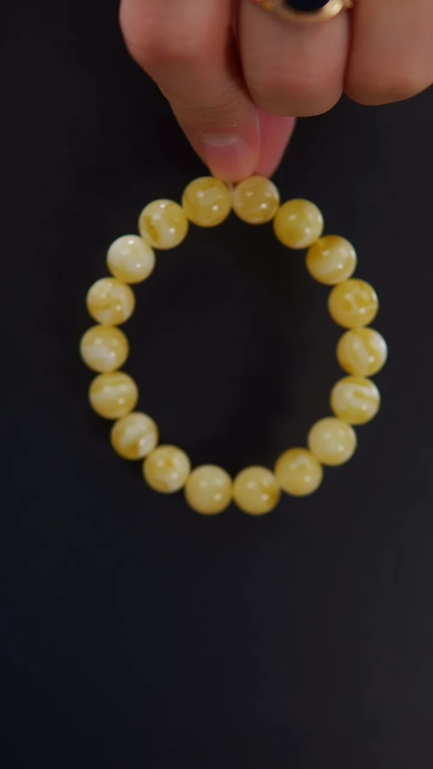 【闪购商品】蜜蜡裸石未镶嵌11俄料骨花手串14.1