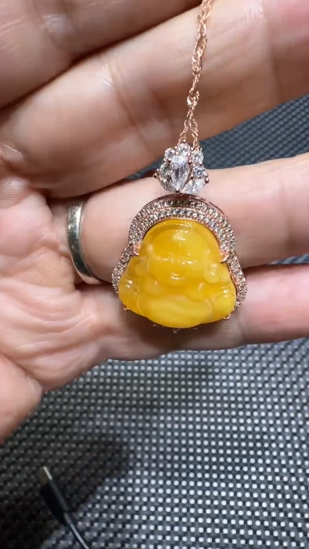 琥珀颈饰未镶嵌挂件