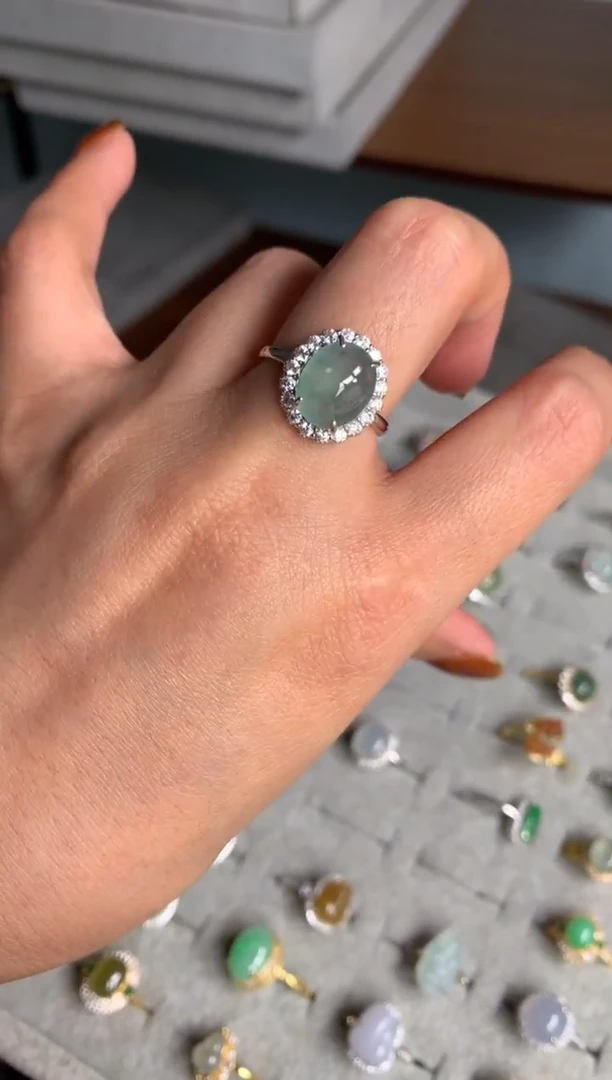 银S925镶嵌戒指翡翠23