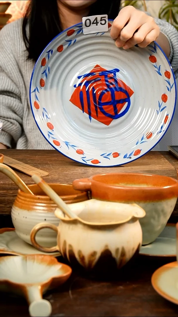 盘高颜值粗陶餐具限时抢购