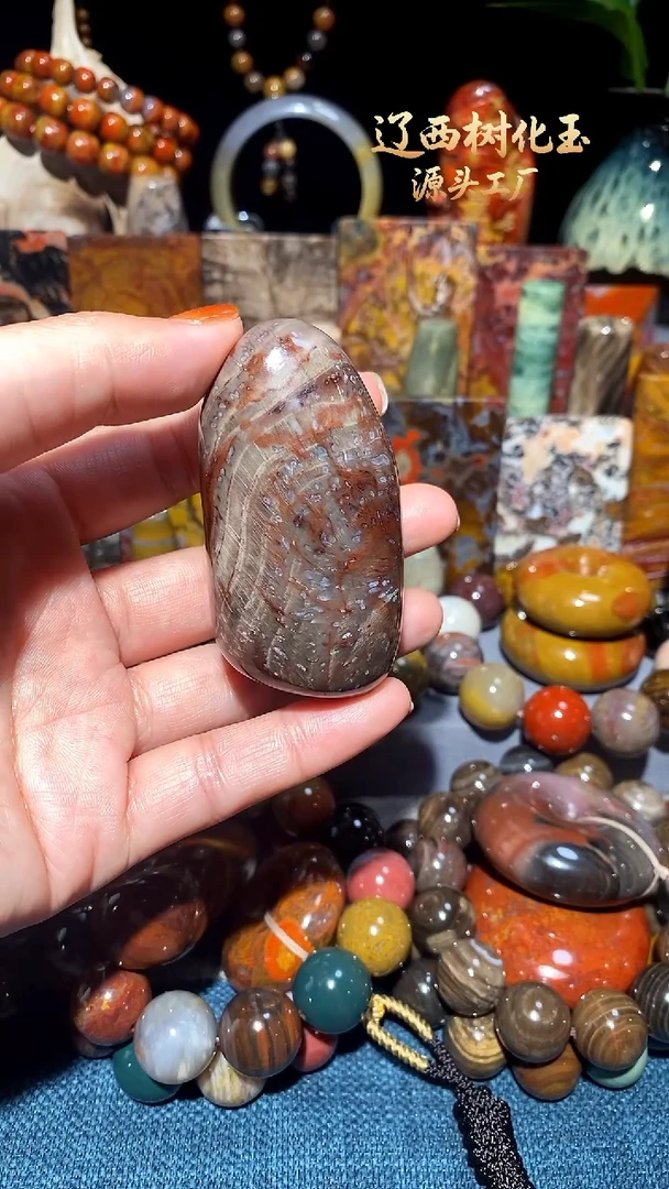 未镶嵌-硅化玉天然北票硅化玉手把