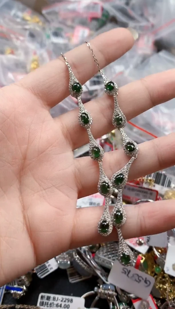 银S925镶嵌戒指翡翠小***笔天然A货缅甸翡翠