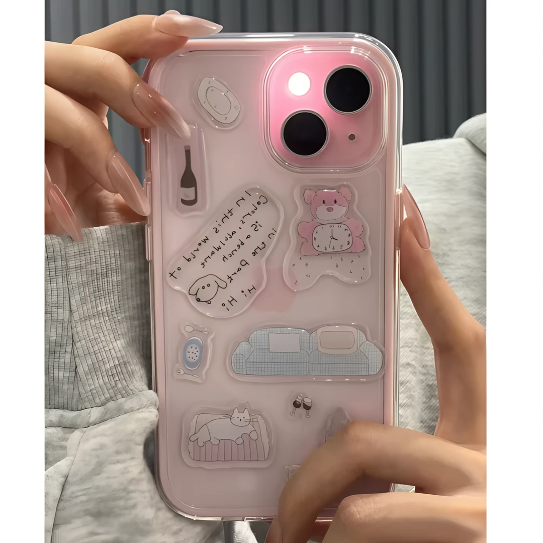 可爱贴纸适用于苹果iPhone16手机壳女14/15/13pro/11全包式女款壳